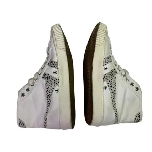 Gola Tennis Mark Cox High CLB093 White Canvas Lifestyle Sneakers 7 - Picture 5 of 6